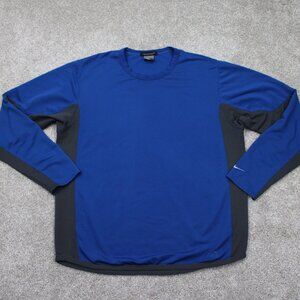 Vintage Nike Sphere Shirt Men Large Blue/Gray Textured Waffle Knit L/S Polyester